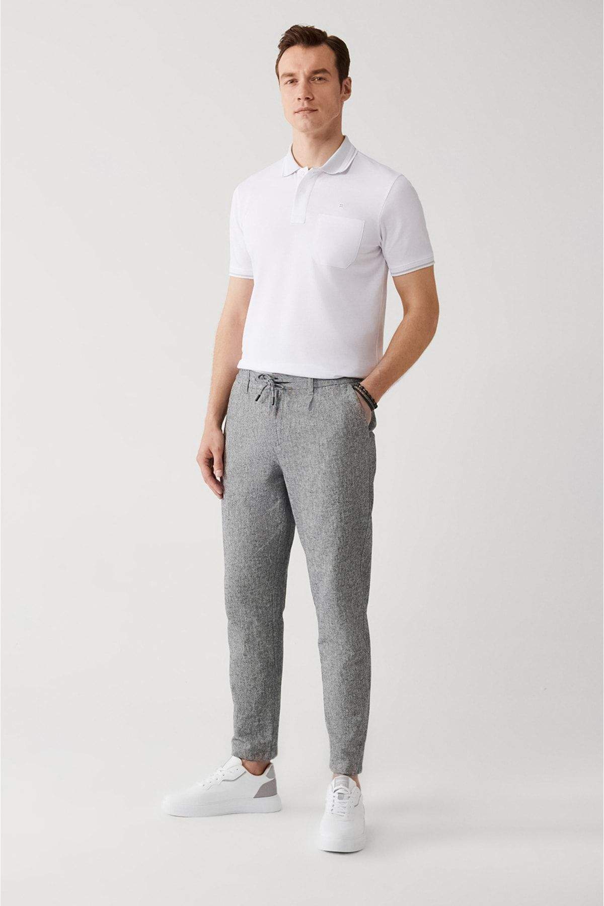 mens-gray-elastic-waist-lace-up-linen-textured-side-pocket-relaxed-fit-chino-trousers-a3