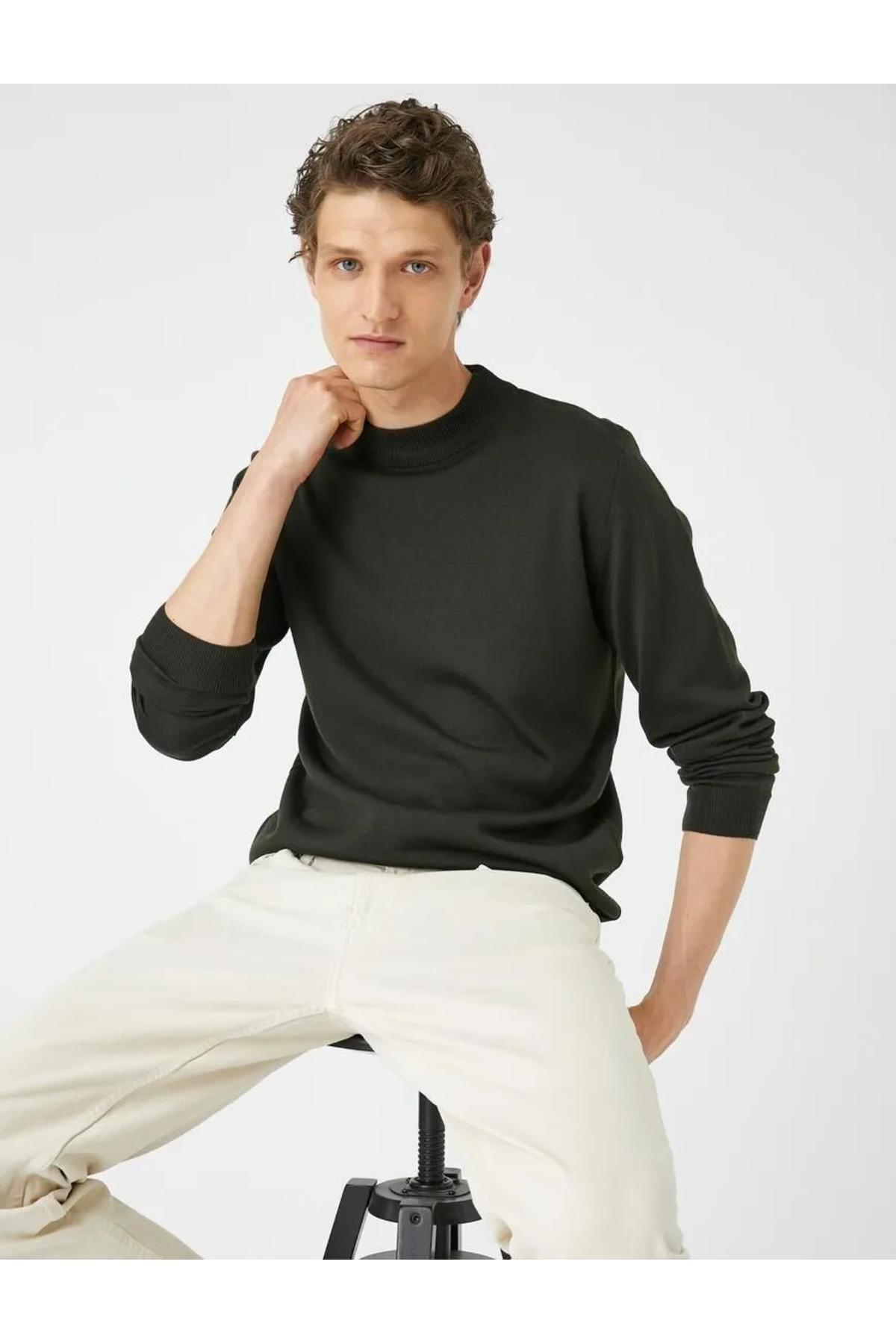 ژاکت بافتنی پایه آستین بلند نیم یقه یقه