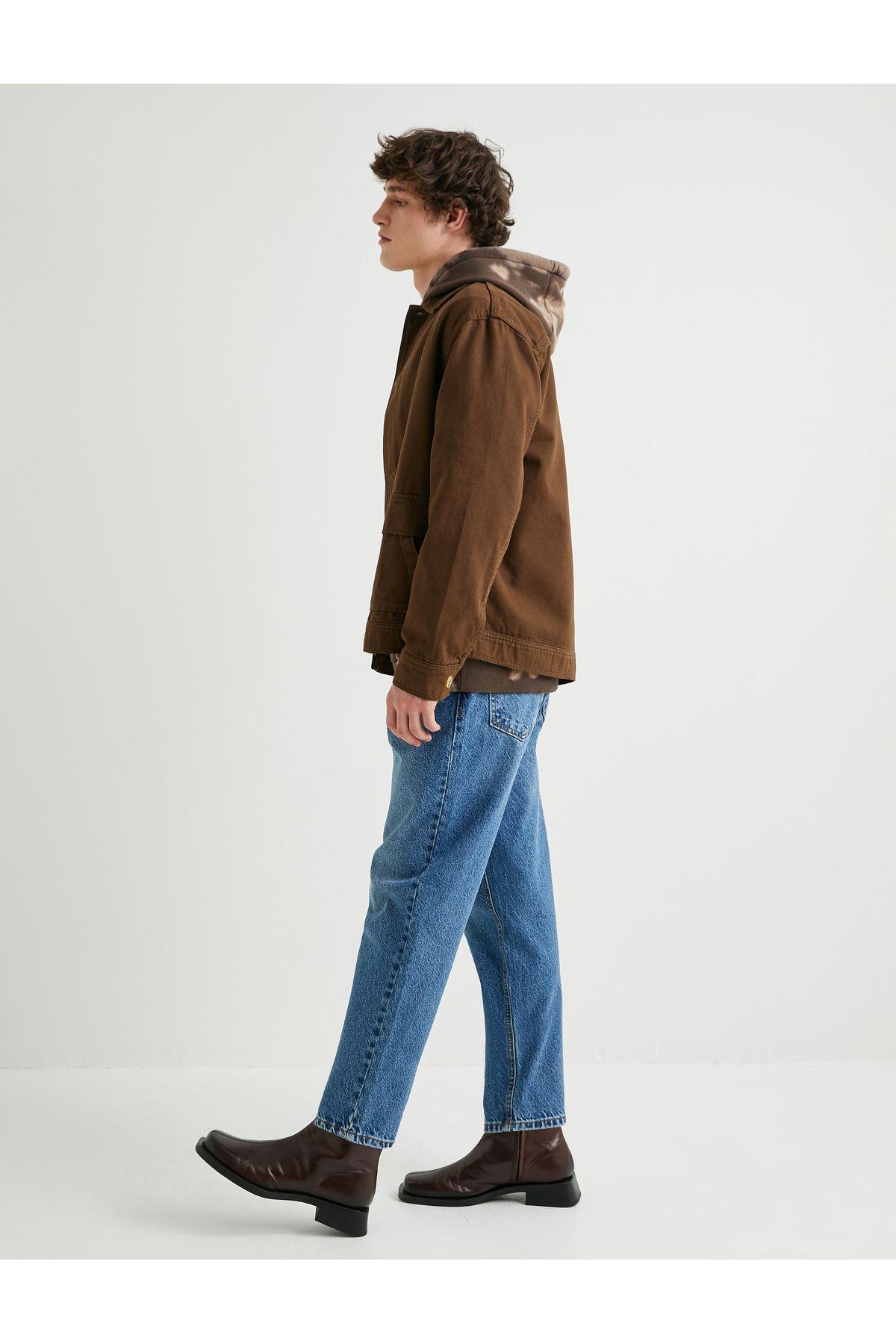 جیب های شلوار جین گشاد کمر استاندارد پنبه ای - Steve Jean