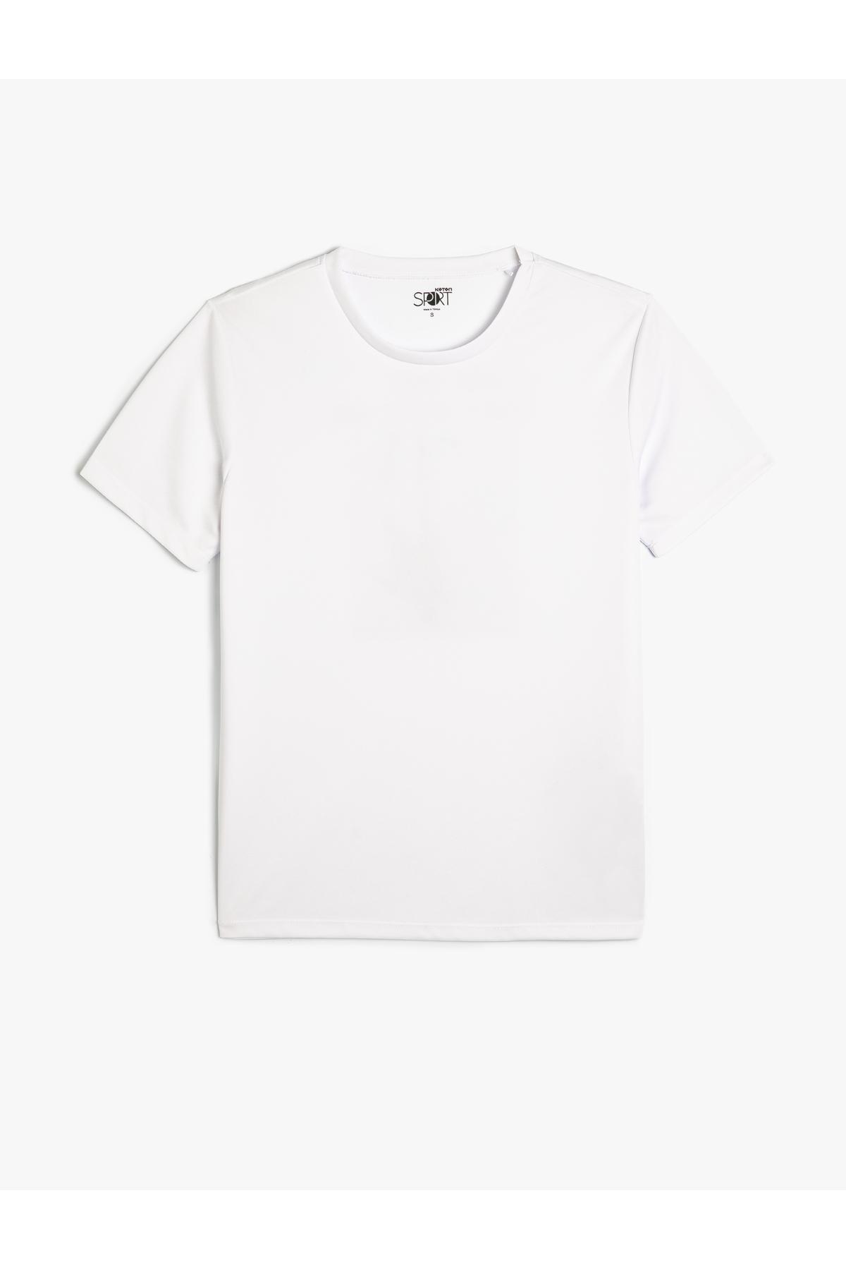 تیشرت اسپرت با یقه آستین کوتاه با چاپ پشت