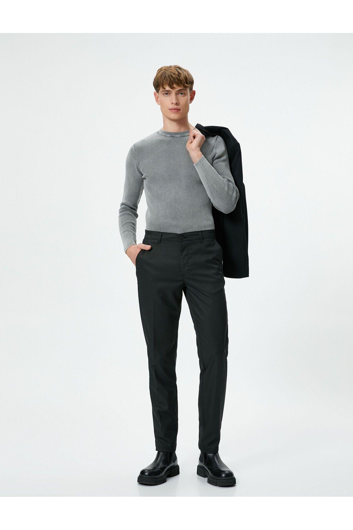 ژاکت بافتنی شسته شده یقه نخی