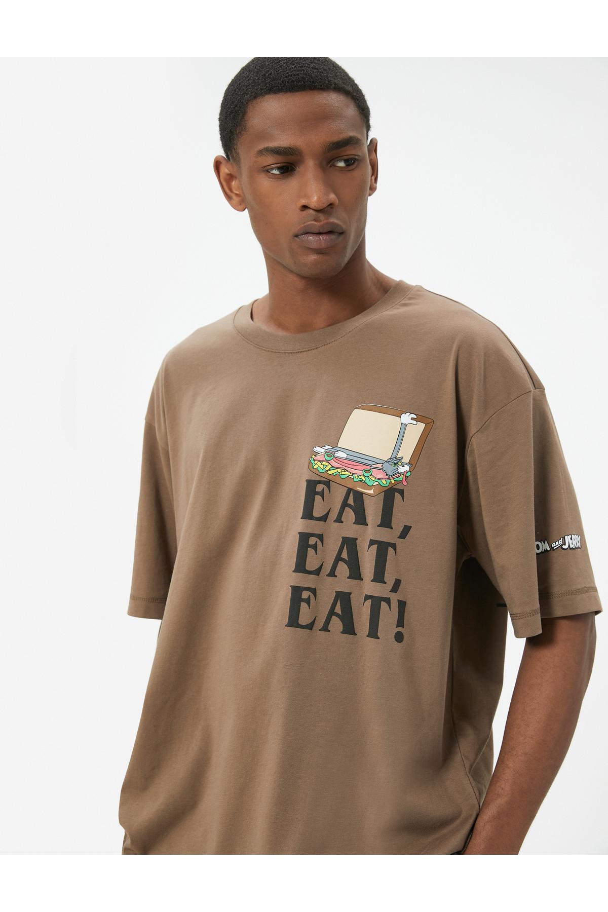 تیشرت تام و جری دارای مجوز یقه کوتاه آستین کوتاه پنبه ای