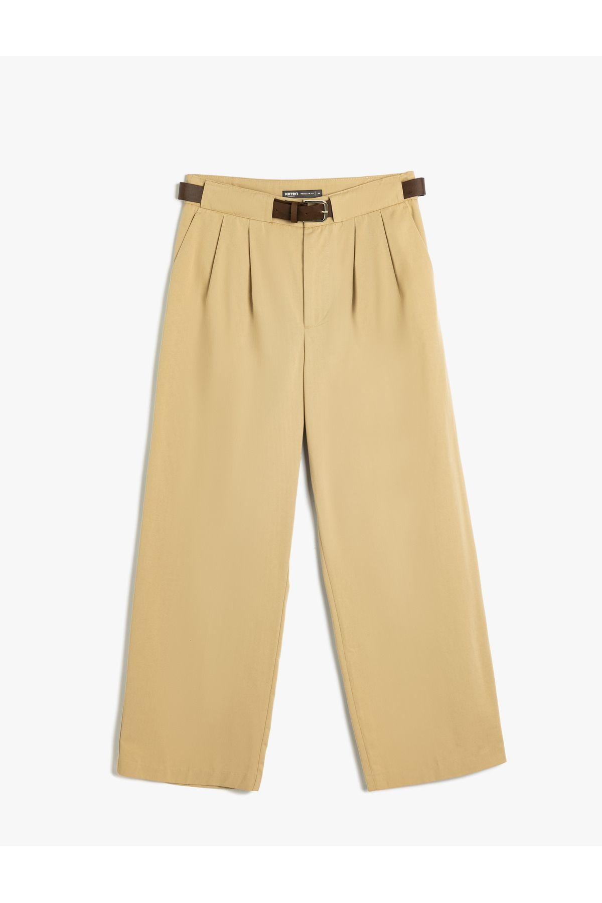 کمربند شلوار چینی با جیب با جزییات نخی