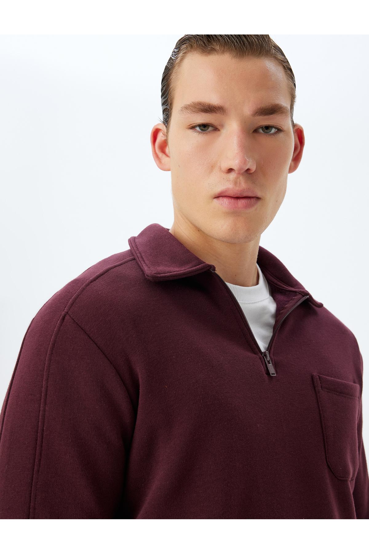 سویشرت یقه یقه دار پایه آستین بلند ترکیبی از پنبه