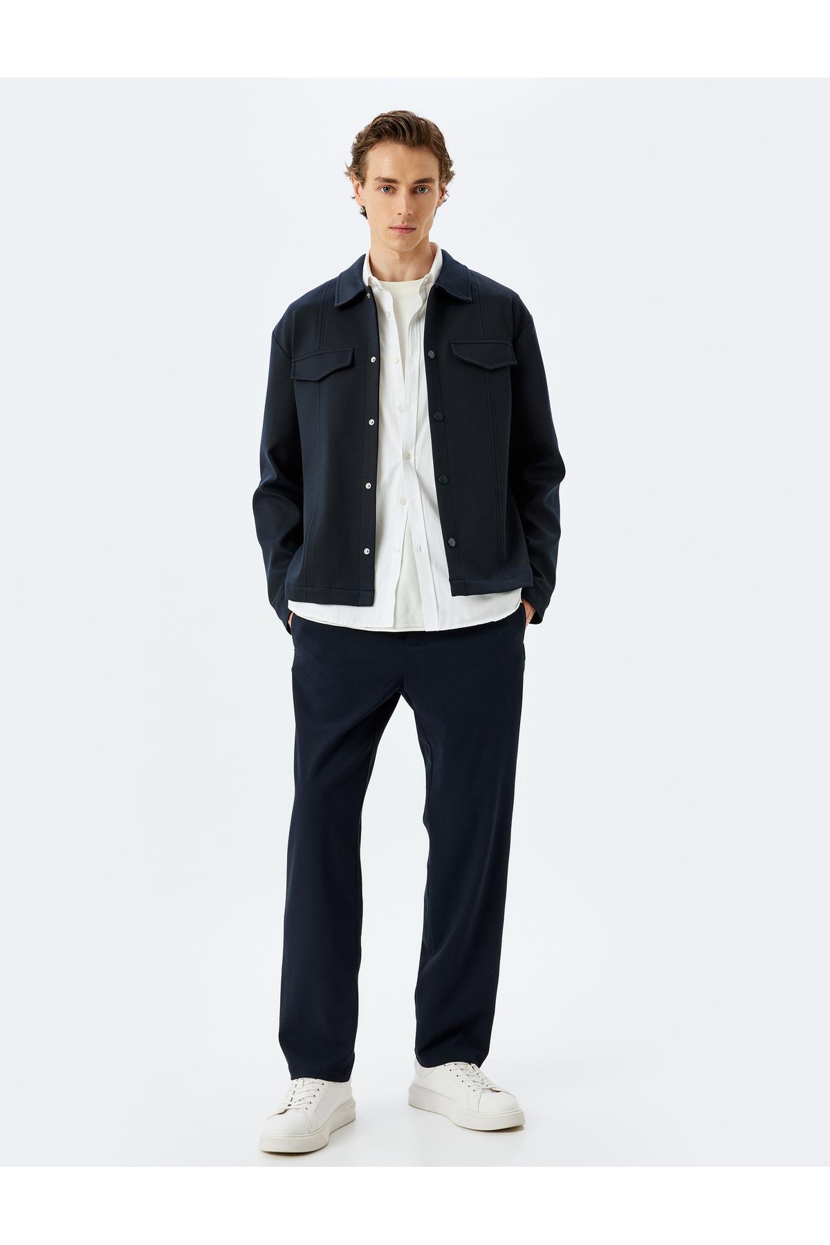 شلوار جیب دقیق ویسکوز مخلوط شلوار کتانی