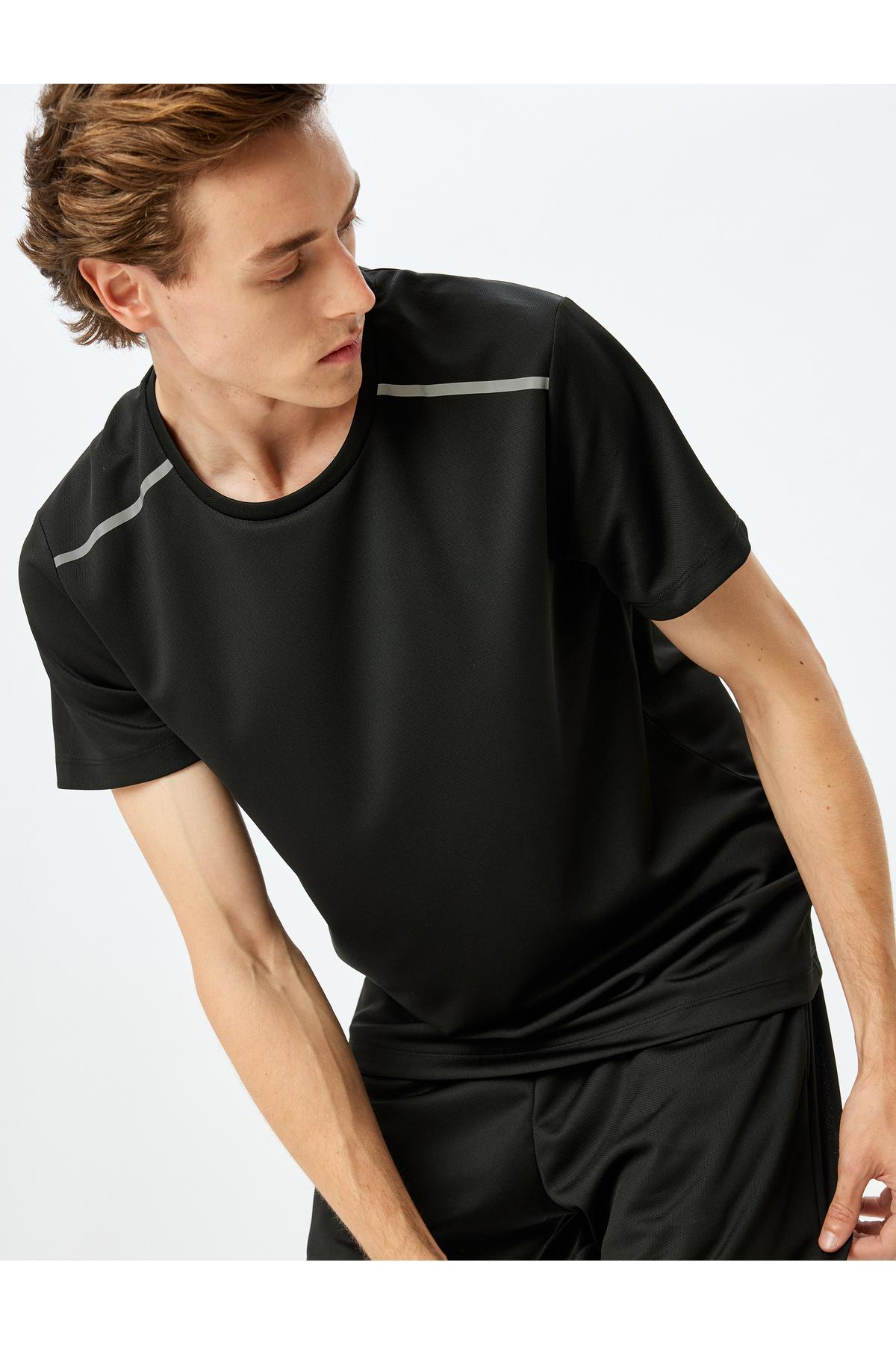 یقه دوچرخه آستین کوتاه ورزش T -Shirt