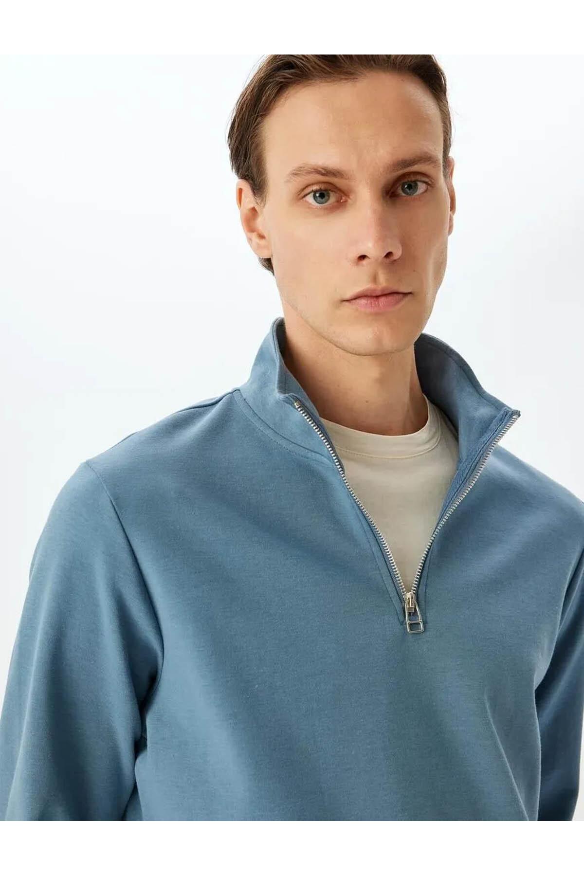 مردان آبی پیراهن 5sam70002mk با نیمی از زیپ